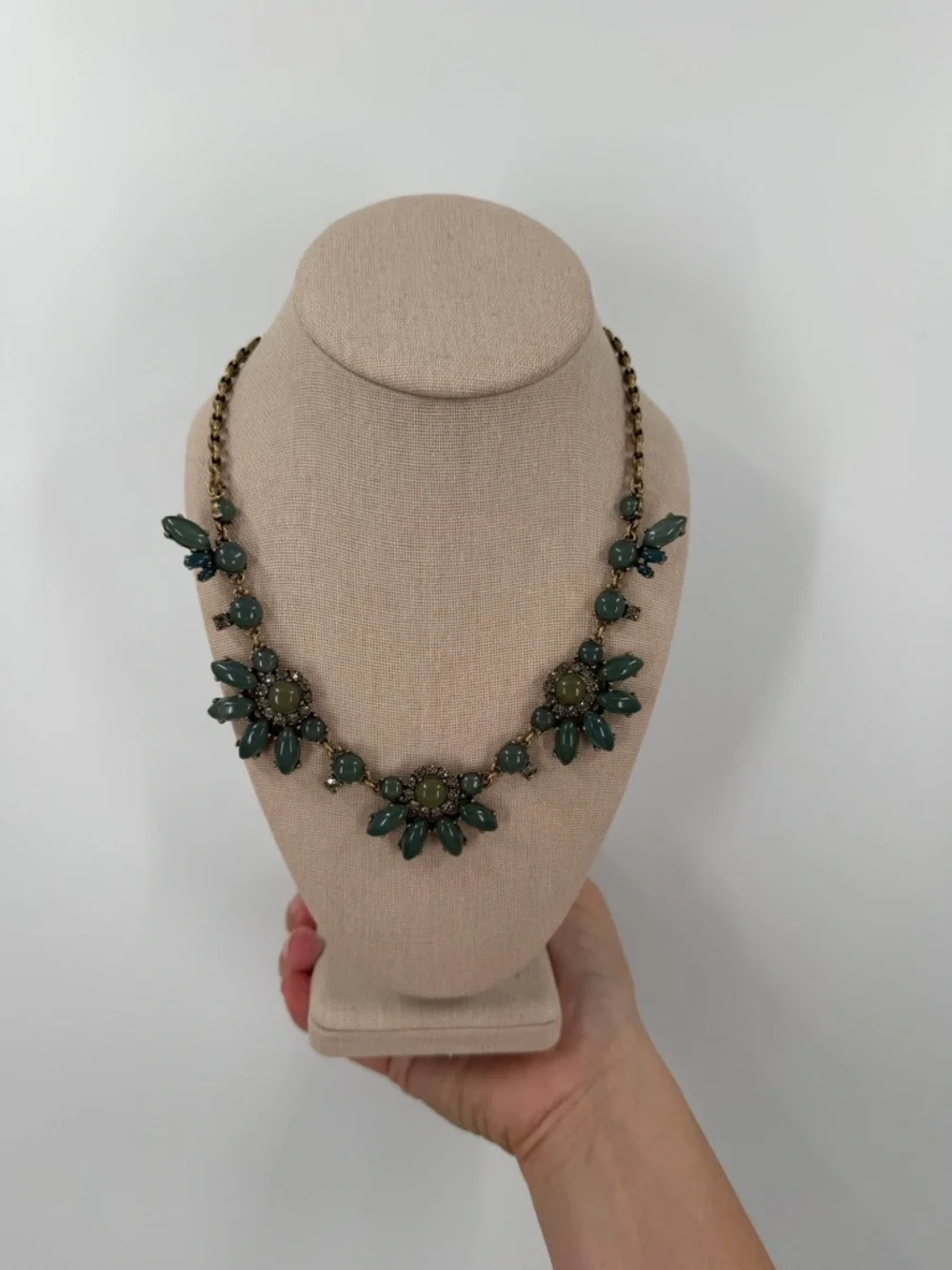 J. Crew Green Statement Necklace